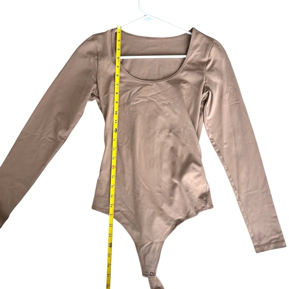 Abercrombie & Fitch Soft AF Collection Tan Brown Thong Bodysuit Scoop-neck - Picture 2 of 10